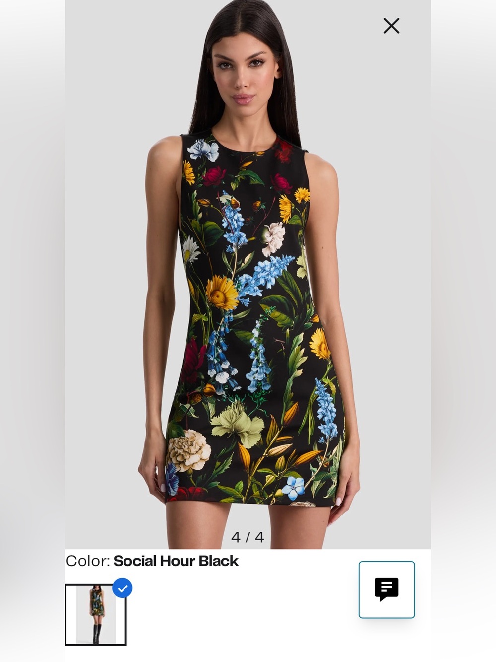 Black Floral Sleeveless Shift Dress SIZE 2 New